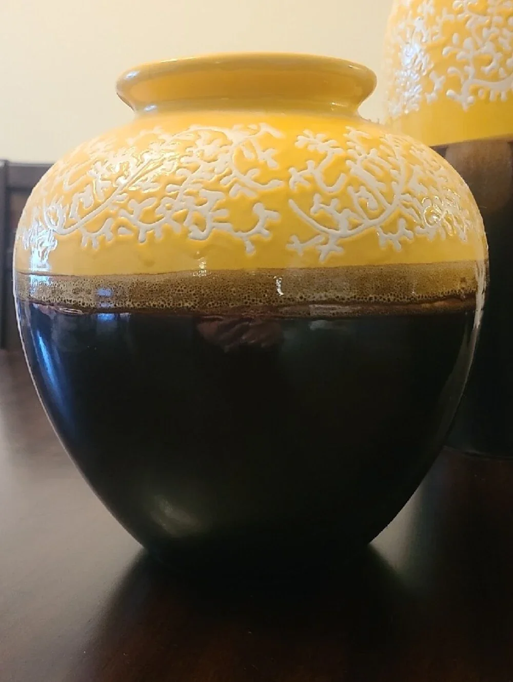 Yellow and Brown‎ Ceramic Vase 3-Piece Set - Home Accents
